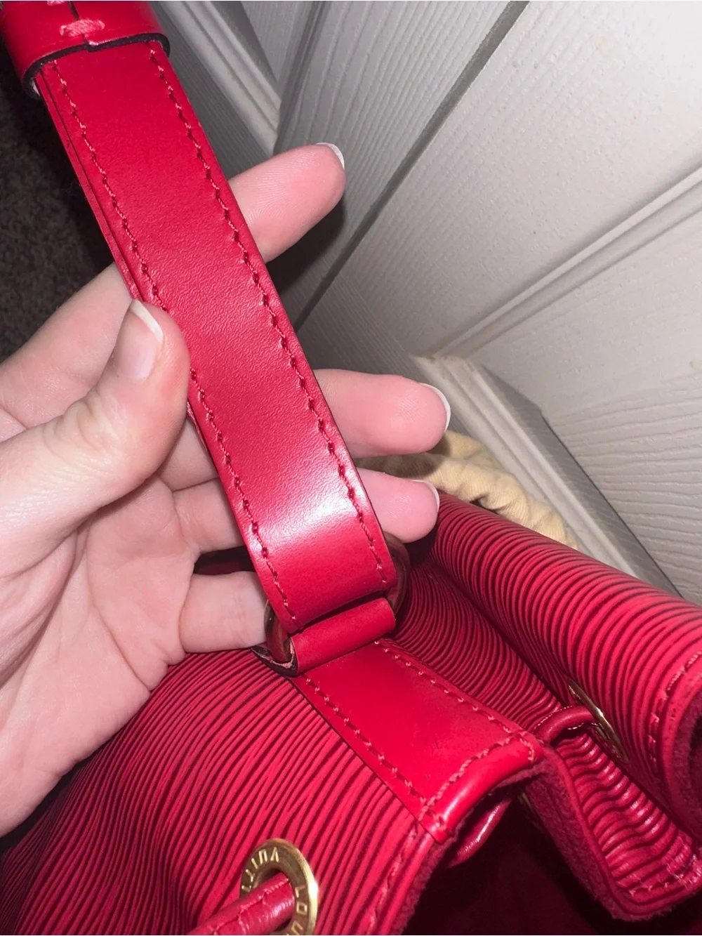 Red Epi Leather Louis Vuitton Noé GM